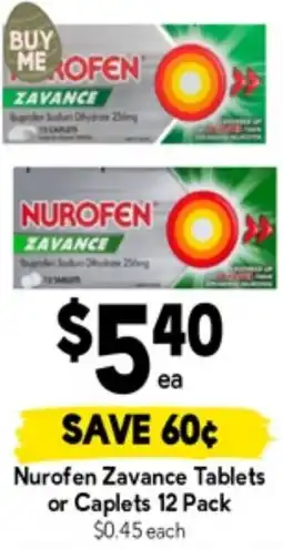 Drakes Nurofen Zavance Tablets or Caplets offer