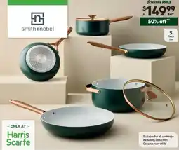 Harris Scarfe SMITH+NOBEL Messina Ceramic Non-Stick 5pc Cookset offer