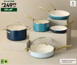 Harris Scarfe GREENPAN Shades Coastal Ceramic Non-Stick 6pc Cookset offer