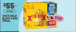 IGA Liquor Xxxx gold block cans offer