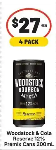 IGA Liquor Woodstock Cola Reserve 12% Premix Cans offer