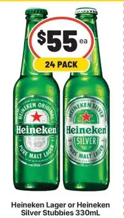 IGA Liquor Heineken Lager or Heineken Silver Stubbies offer