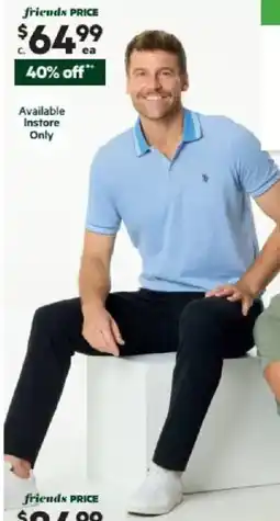 Harris Scarfe Two Tone Tipped Pique Polo offer