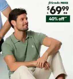 Harris Scarfe Combed Cotton Revere Knit Polo offer