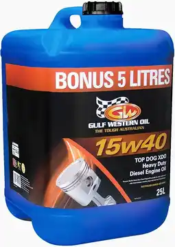 Autopro Gulf western oil top dog xdo diesel 15w 40 ci 4 offer