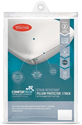 Spotlight 50% off Tontine Stain Resistant Pillow Protector 2 Pack offer