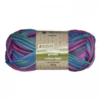 Spotlight 30% off 4 Seasons Flinders Cotton 8ply, 50g - Printed offer