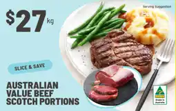 IGA Australian value beef scotch portions offer