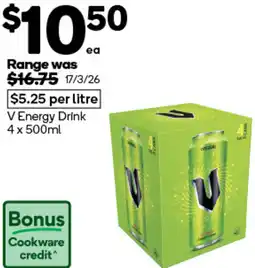 Woolworths V Energy Drink offer