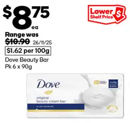 Woolworths Dove Beauty Bar Pk offer