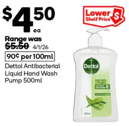 Woolworths Dettol Antibacterial Liquid Hand Wash Pump offer