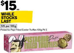 Woolworths Pistachio Papi Filled Easter Truffles offer