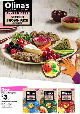 Woolworths Olina's Simply Seed Brown Rice Crackers offer