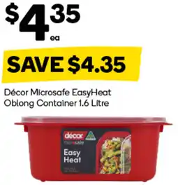 Woolworths Décor Microsafe EasyHeat Oblong Container offer