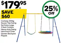 Woolworths Costway Saucer Tree Swing Set Extra-Large 2 Seat Outdoor Heavy-duty Swing Hammock Chair Garden Backyard Playset offer