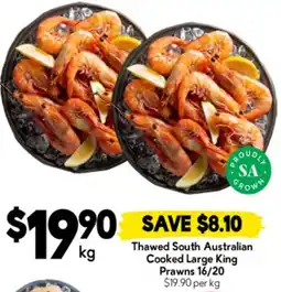 Drakes Thawed South Australian Cooked Large King Prawns 16/20 offer