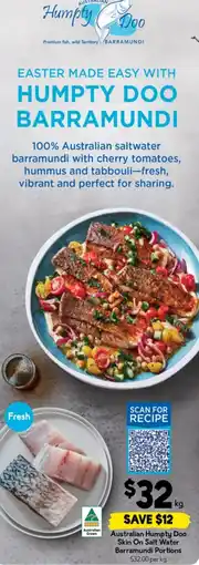 Drakes Australian Humpty Doo Skin On Salt Water Barramundi Portions offer