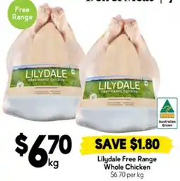 Drakes Lilydale Free Range Whole Chicken offer