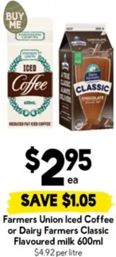 Drakes Farmers Union Iced Coffee or Dairy Farmers Classic Flavoured milk offer