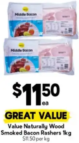 Drakes Value Naturally Wood Smoked Bacon Rashers offer