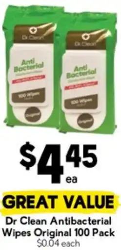 Drakes Dr Clean Antibacterial Wipes Original offer