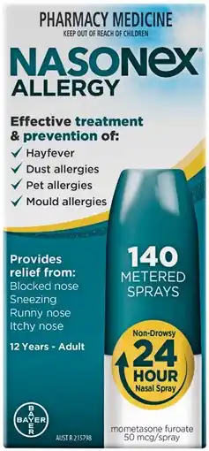 Soul Pattinson Chemist Nasonex Allergy Nasal Spray 140 Metered Sprays offer