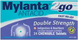 Soul Pattinson Chemist Mylanta 2Go Antacid Double Strength Lemon Mint Flavour 24 Chewable Tablets offer
