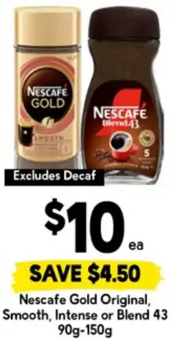 Drakes Nescafe Gold Original Smooth Intense or Blend 43 offer