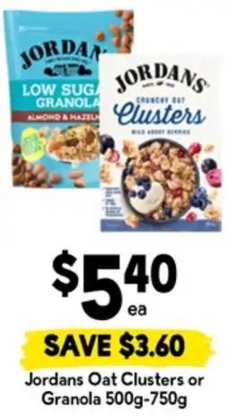 Drakes Jordans Oat Clusters or Granola offer