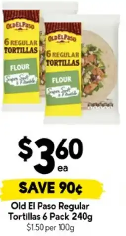 Drakes Old El Paso Regular Tortillas offer