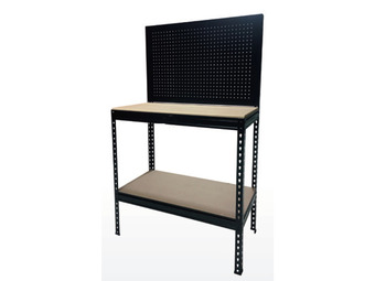 Stratco Stratco black work bench with pegboard offer