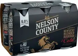 BWS Nelson County 6% Bourbon & Cola 375mL Cans offer