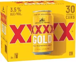 BWS XXXX Gold Lager 375mL Cans offer