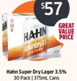 BWS Hahn Super Dry Lager 3.5% Cans offer