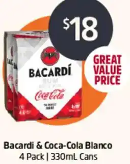 BWS Bacardi & Coca-Cola Blanco Cans offer