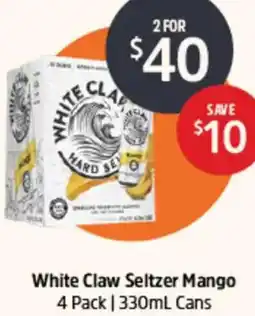 BWS White Claw Seltzer Mango Cans offer