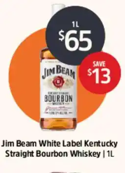 BWS Jim beam white label kentucky straight bourbon whiskey offer