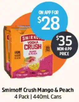 BWS Smirnoff Crush Mango & Peach offer