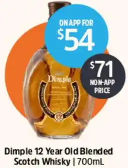 BWS Dimple 12 Year Old Blended Scotch Whisky offer