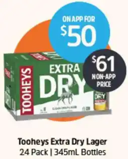 BWS Tooheys Extra Dry Lager offer