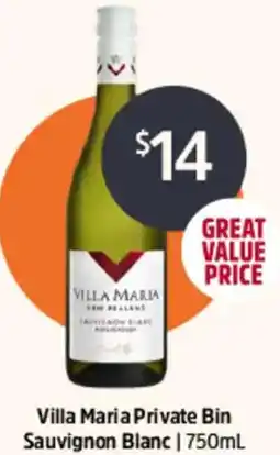 BWS Villa maria private bin sauvignon blanc offer