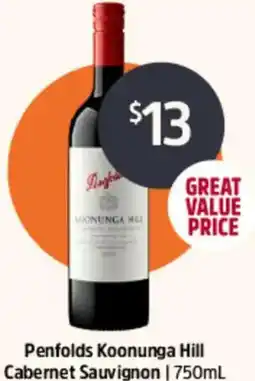 BWS Penfolds koonunga hill cabernet sauvignon offer