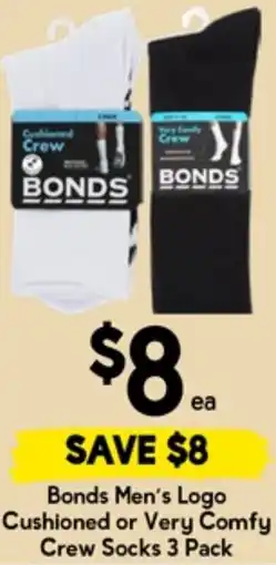 Drakes Bonds Men's Logo Cushioned or Very Comfy Crew Socks offer