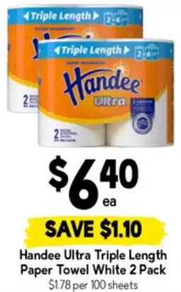 Drakes Handee Ultra Triple Length Paper Towel White offer