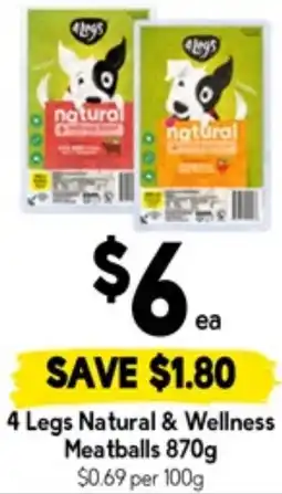 Drakes 4 Legs Natural & Wellness Meatballs offer