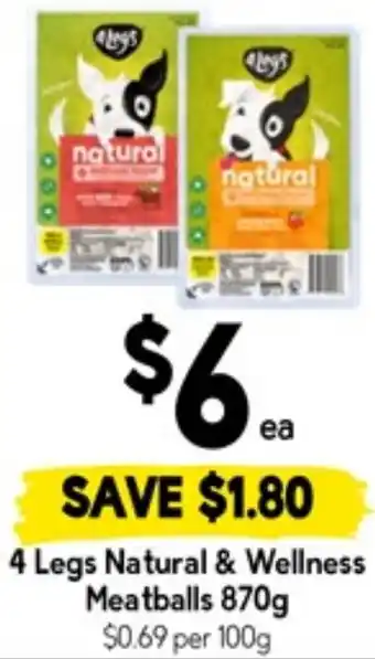 Drakes 4 Legs Natural & Wellness Meatballs offer