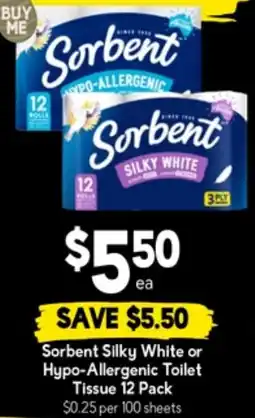 Drakes Sorbent Silky White or Hypo-Allergenic Toilet Tissue offer