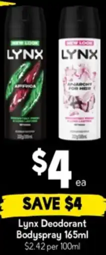 Drakes Lynx Deodorant Bodyspray offer