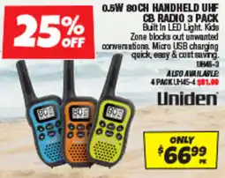 Autobarn 0.5w 80ch handheld uhf cb radio offer