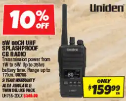 Autobarn 5w 80ch uhf splashproof cb radio offer